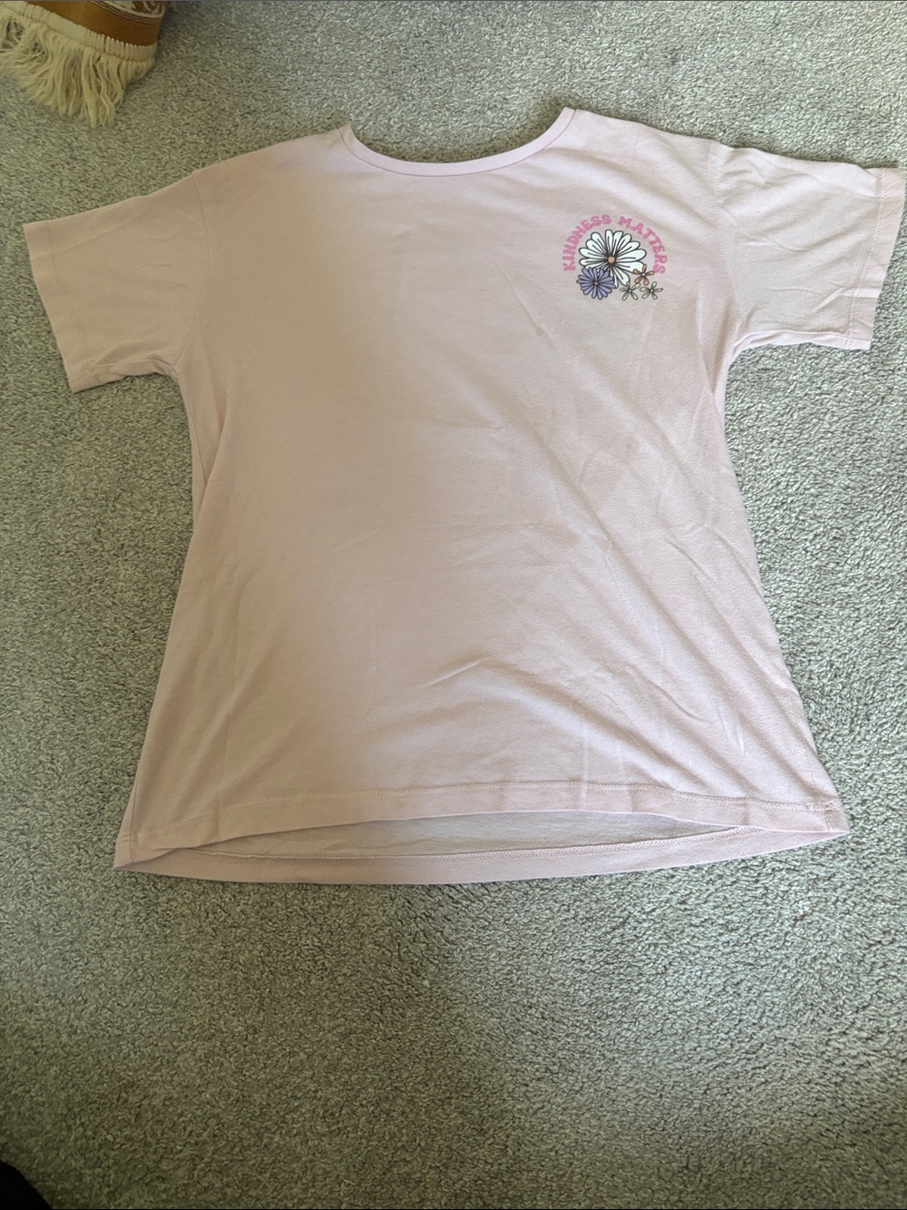 Girls' Light Pink Daisy Graphic Short Sleeve Tee - Brand Unspecified